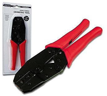Pince à sertir DIGITUS pour câbles coaxiaux - pour connecteurs BNC, TNC, UHF, N, RG58 & RG62 - Câble de raccordement - AWG 27-23