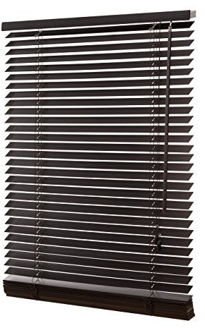 Ventanara® Holzjalousie 35mm Schwarzbraun Holz Jalousie Jalousette Echtholz 140 x 160 cm