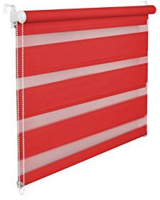 DOPPELROLLO DUOROLLO 115 CM BREIT 150 CM LANG ROT INKL. SEILZUG FENSTERROLLO KLEMMROLLO JALOUSIE