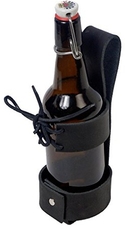 Deluxe Leather Cup Can Water Bottle Drink Holder 48-201252 (Black)