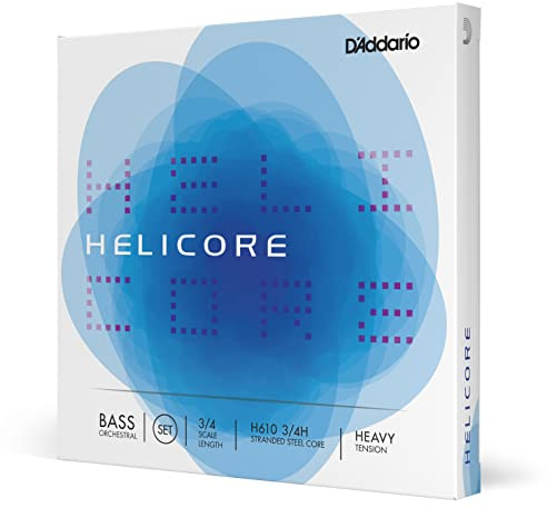 D'Addario H610-3/4H Helicore Kontrabass Saitensatz mehrfach verdrillter Stahlkern 3/4 Heavy