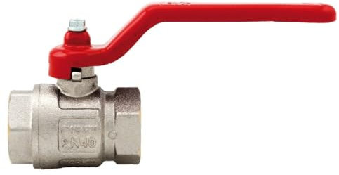 Schläfer 0933131 | Valvola a Sfera 3/8 Femmina Femmina in Ottone con Maniglia a Leva Rossa per Acqua e Olio, Valvola Passaggio Totale Ideal con Filettatura Interna Universale DN10. Made in Italy