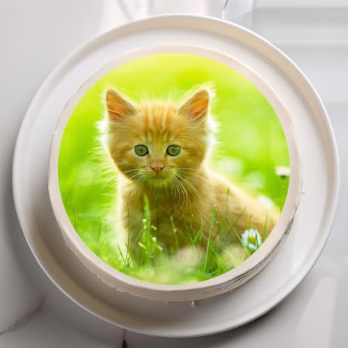 Cute Kitten Edible Cake Topper – 7 Inch Precut Round Cat Design for Animal Lovers, Birthday Parties & Pet-Themed Celebrations