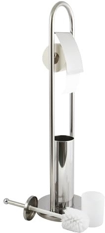 MSV WC-Garnitur 22x80cm aus Edelstahl, Silber, 30 x 20 x 15 cm, Grey