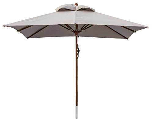 anndora® Sonnenschirm Gartenschirm Marktschirm 3 x 3 m eckig wasserabweisend - mit Winddach Silber Grau
