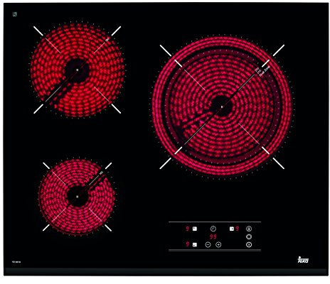 TEKA - Placa vitrocerámica TZ 6315, 3 focos, 5400 W, Touch control