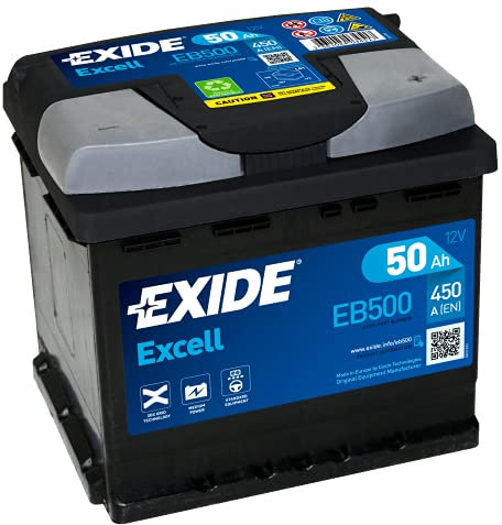 EXIDE Excell EB500 Batterie de Voiture 50Ah 450A