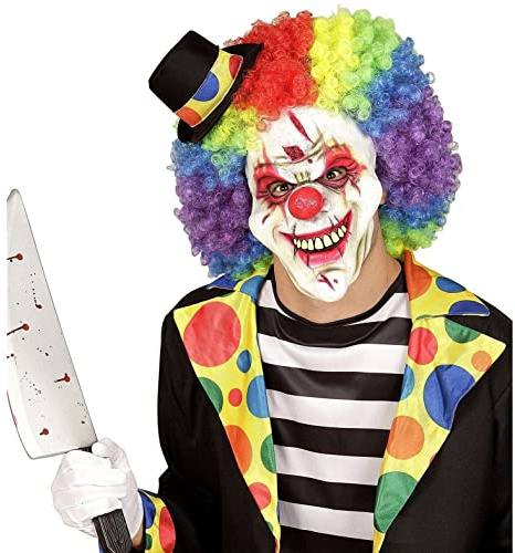 W WIDMANN MILANO Party Fashion - Killer Clown Maske | Gruselige Horror-Maske für Halloween, Karneval, Gruselpartys, Mottopartys