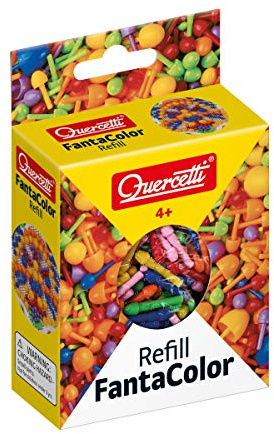Quercetti FantaColor Refill 5 mm, 450 Ersatz-Kugeln für kreative Mosaike, Montessori Spielzeug ab 4 Jahre, Sensorik Spielzeug, Lernspiele für Kinder, Reisespiele und Gesellschaftsspiele