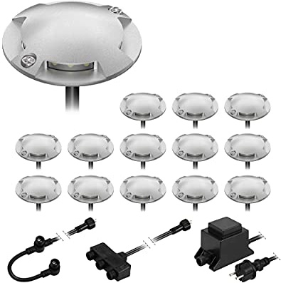 ledscom.de LED Boden-Aufbau-Leuchte Bunda, 4-flammig, für außen, befahrbar, warm-weiß, 14er Set