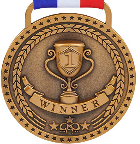 Gold Medal Winner 1st First Place Award Trophy Medal, Antique Gold