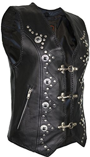 MDM Damen Lederweste, Bikerweste, Motorradlederweste, Clubweste, Chopperweste, Rocker Weste, KUTTE, Vest, Leather Vest, Leather Waistcoat