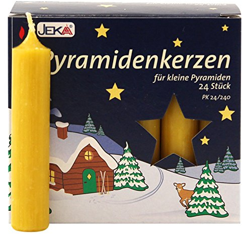 OLShop AG 3er Pack Pyramidenkerzen klein, Natur ca. 14 x 74 mm (3 x 24 Stück) Weihnachtskerzen, Adventskerzen, Christbaumkerzen, Baumkerzen, Kerzen