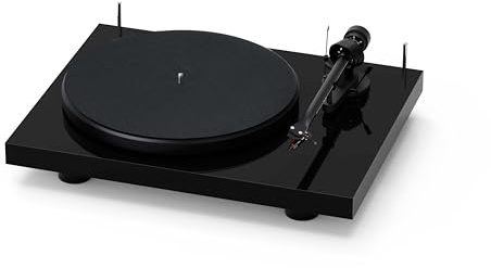 Pro-Ject Debut III - Tocadiscos (Ortofon OM5), negro de alto brillo