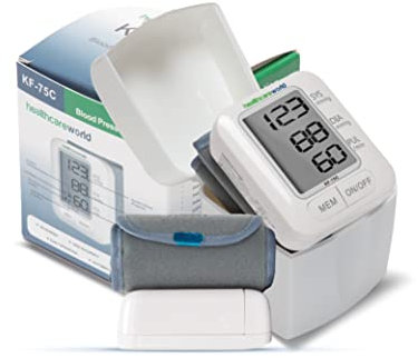 Healthcare World Digital Wrist Blood Pressure Monitor – Fully Automatic, WHO Indicator, Irregular Heartbeat Detection, LCD Display, Adjustable Cuff, Portable Home Use BP Machine & Travel Friendly