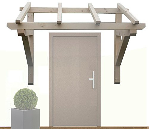 H.A.P Premium Holz Vordach Pultvordach Haustür Tür Überdachung // BREITE: 250 cm // Tiefe: Sparren 6 x 8 x 130 cm // Balkenstärke: 9x9 cm // Unbehandelt/Natur