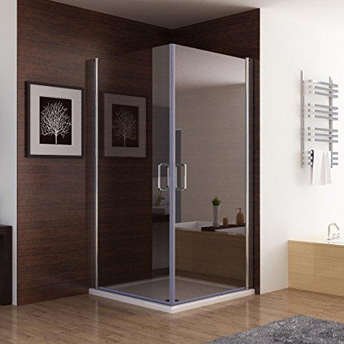 Duschkabine Dusche Duschwand 180° Schwingtür Eckeinstieg NANO Glas 100 x 80 x 195cm