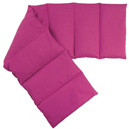 Kirschkernkissen 75x20cm groß 8-Kammer, pink - Wärmekissen, Körnerkissen - Kirschkern-Kissen für Mikrowelle und Backofen