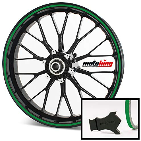 Motoking Felgenrandaufkleber mit Montagetool für Ihr Motorrad in Chrom / 6 mm/für 10 bis 25 / Farbe wählbar