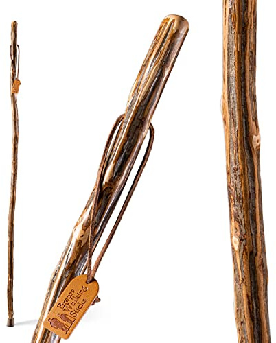 Brazos Rustic Wood Walking Stick, Ironwood, Traditional Style Handle, for Men & Women, Made in the USA, 55