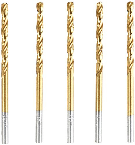 AGT Metallbohrer-Sets: HSS-Bohrer-Set für Metall, Titan-beschichtet, 3 mm, 5 Stück (Werzheug-Zubehör, Akku)