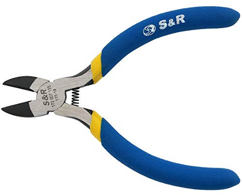 S&R Elektronik Seitenschneider (Radiozange) 115x18 mm, CR-V Stahl PVC-beschichtete Griffe