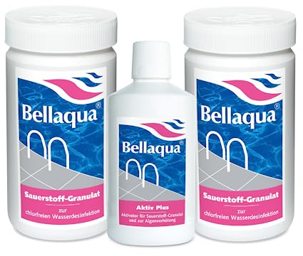 Bellaqua MEGA-Spar-Set - 2X Sauerstoff-Granulat + 1x Aktivator chlorfreie Wasserpflege für Pools und Schwimmbecken von BAYROL