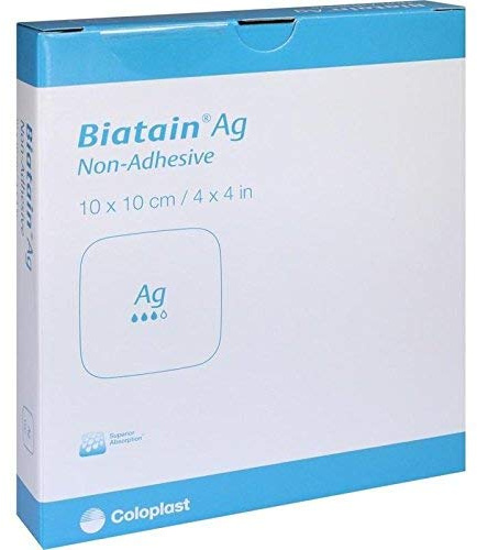 Biatain Ag Schaumverband 10x10 cm Nicht Haftend