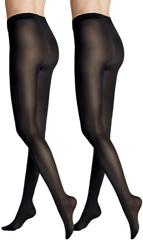 Hudson Damen Strumpfhosen Simply 40 2-Pack semi-blickdicht matt 40 DEN Black 0005 40-42