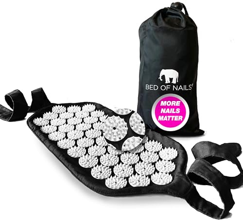 Bed of Nails Strap – Original Bon Acupressure Design with 1848 Precision Nails, 15 x 8”, Black