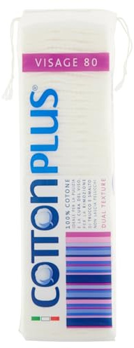 Cotton Plus Lot de 80 carrés démaquillants 100% coton
