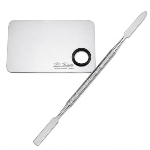 YNR 1 Set(2pcs) Fashion Stainless Steel Cosmetic Makeup Palette Spatula Tool