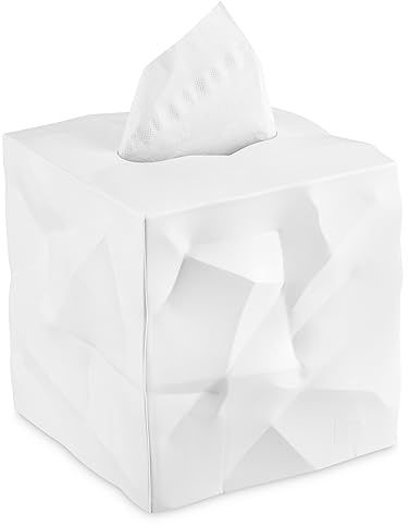 Essey Kosmetiktücher-Box Wipy Cube I, quadratischer Taschentuchspender, Design Taschentuchbox, weiß, 13x13x13 cm