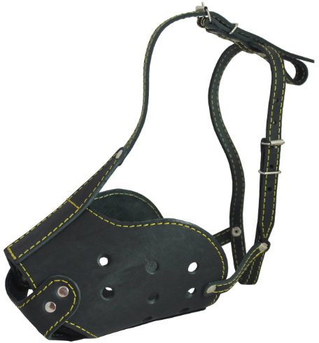 Maulkorb aus echtem Leder, sicherer Maulkorb – Deutscher Schäferhund, (Umfang 34,8 cm, Schnauzenlänge 11,9 cm)