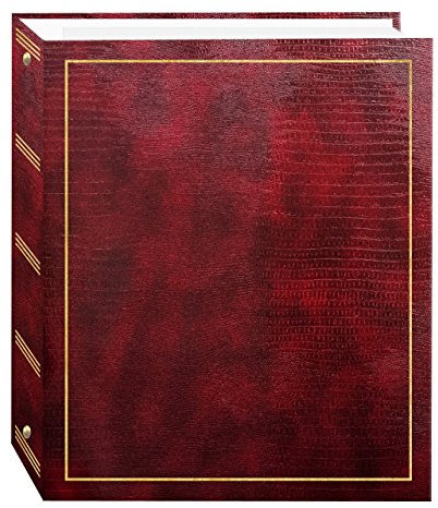 Magnetisches Fotoalbum mit 3 Ringen, selbstklebend, 100 Seiten (50 Blatt), Burgunderrot