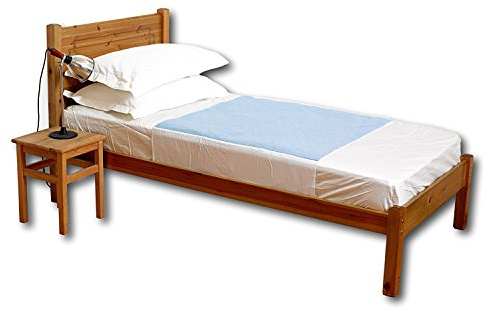Kylie Bettschutzauflage | Blau | 2 Liter | Einzelbett 91 x 74 cm | Waschbare saugfähige Inkontinenzunterlage | Wasserdichte Unterlage | Mit Flügel 50cm | Premium-Qualität und Komfort