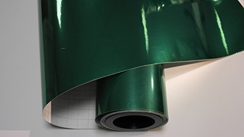 Könighaus (10,96€/m2) Chrome Grün Folie 300 x 152 cm blasenfrei mit Anleitung (Autofolie)