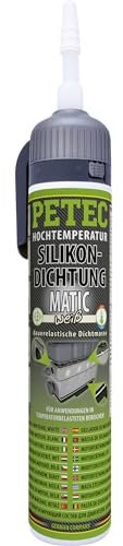PETEC Hochtemperatur Silikon Dichtung in Motor Dichtmasse KFZ & Wohnwagen Dichtmittel für Metall Kunststoff (weiß, 200 ml)