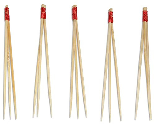 BambooMN - Bamboo Trident Picks - Red Wire - for Catered Events, Holidays, Restaurants or Party Supplies - 3.5 - 100 Pieces