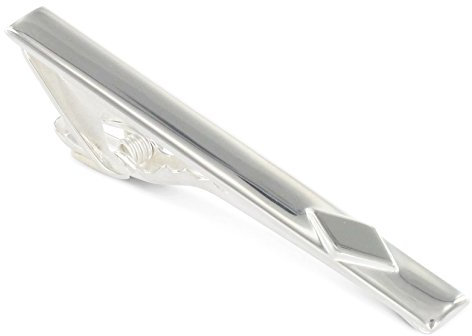 Grom Gravur Krawattenklammer/Krawattennadel aus Sterling Silber