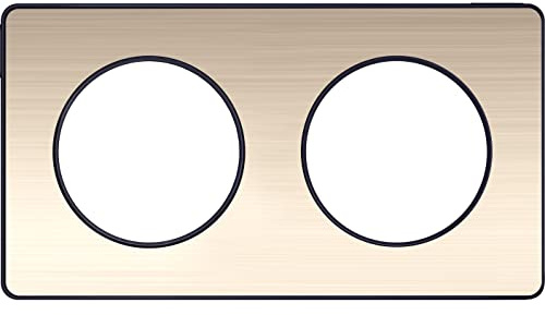 Schneider Electric - Odace Touch, plaque Bronze brossé liseré Anthracite 2 postes horiz./vert. 71mm - S540804L