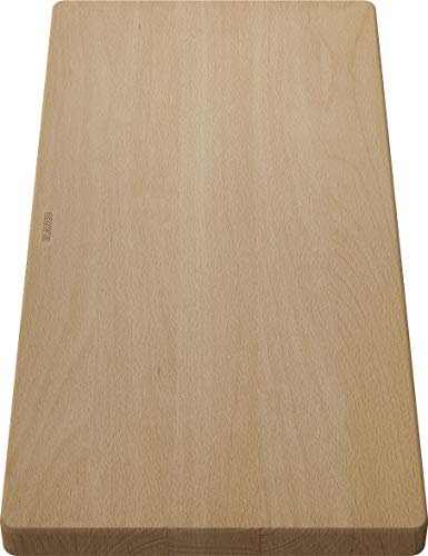 BLANCO 218313 Holzschneidbrett aus massiver Buche, passend Spüle, Zubehör für das Waschbecken in der Küche, Buchenholz, 546 x 266 x 34 MM