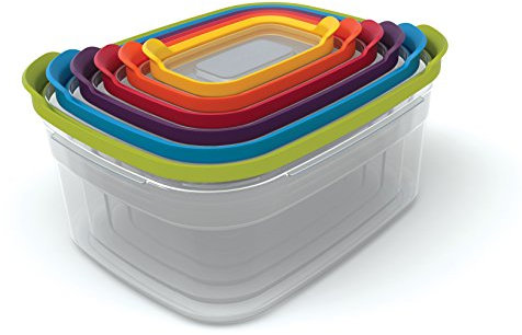 Joseph Joseph 81009 Nest Storage Plastic Food Storage Containers Set with Lids Airtight Microwave Safe, 12-Piece