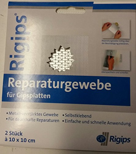 Rigips Reparaturgewebe für Gipsplatten 2 Stück a 10 x 10 cm