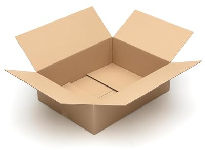 KK Verpackungen Versandkartons 650 x 500 x 200 mm Braun 1-wellig (Innenmaß 642 x 490 x 185 mm) | 10 Stück, Faltkartons Kartons für Versand als DHL Paket Hermes Paketklasse L DPD GLS Paketklasse XL