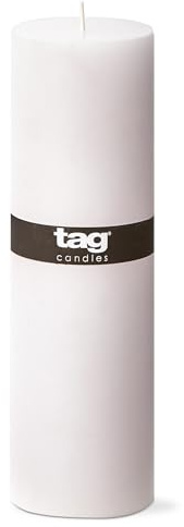 TAG Chapel 3X10 White Pillar Paraffin Wax Candle Unscented Drip-Free Long Burning 145 Hours for Home Decor Wedding Parties Dining Dinner Kitchen Table Tabletop Living Room End Table Decor Decoration