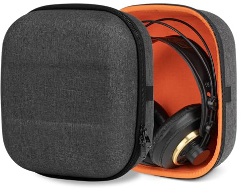 Geekria Shield Case Compatible with AKG K340, K240 Studio, K242, K271, K272, K142 Headphones, Replacement Protective Hard Shell Travel Carrying Bag with Cable Storage (Dark Grey)
