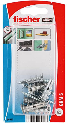 fischer - Cheville métallique pour carton-plâtre GKM S K avec vis/Blister de 6
