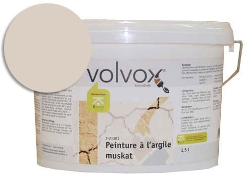ecotec Naturfarben GmbH Volvox Espressivo Lehmfarbe - atmungsaktive Wandfarbe matt - hohe Deckkraft - streichfertige Naturfarbe taupe 2,5 L
