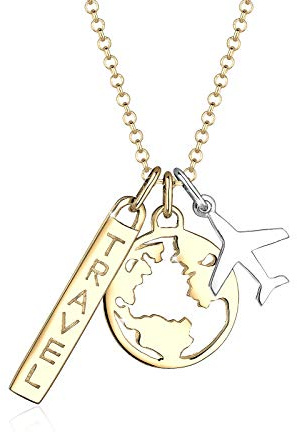 Elli Halskette Damen Globus Anhänger Stylish aus 925 Sterling Silber